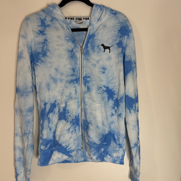 Victoria's Secret PINK Tie-Dye Hooded Zip-Up Sweatshirt - Picture 1 of 4